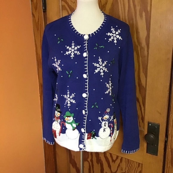 Retro Y2K embroidered beaded Christmas cardigan - Picture 10 of 12